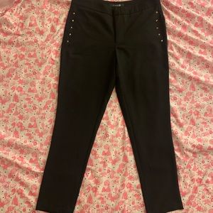 NWT F21 Black M Crop Work Pants Studs